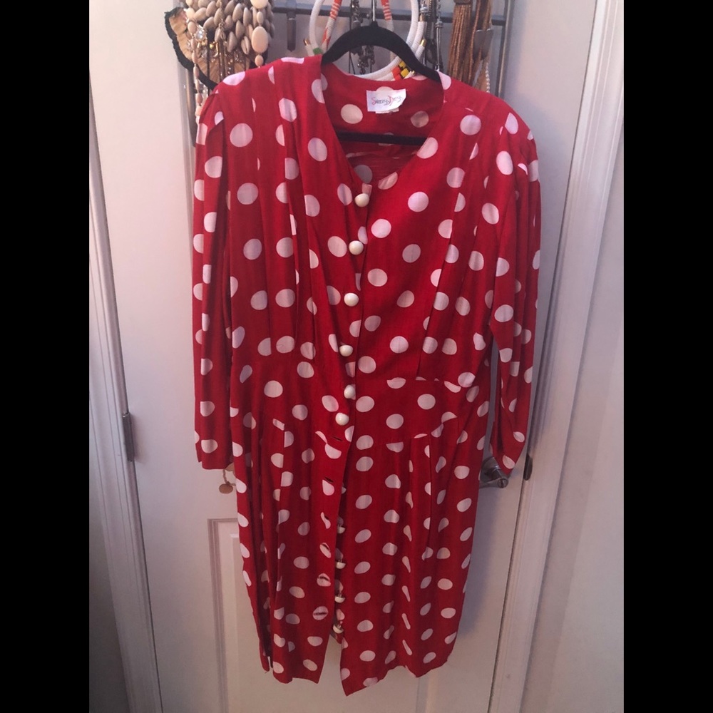 Vintage Red and white polka dot dress
